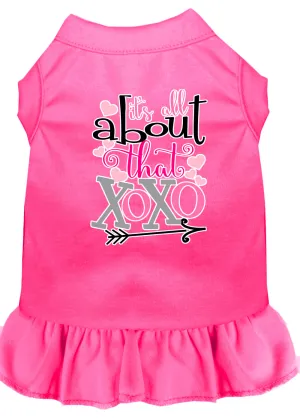 All About The Xoxo Screen Print Dog Dress Bright Pink Xl