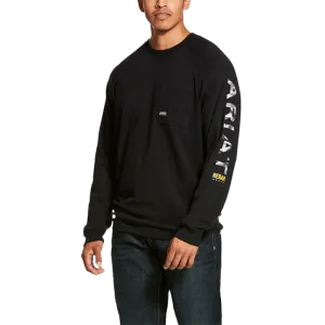 Ariat Men's Black Rebar Cotton Strong Graphic Long Sleeve T-Shirt