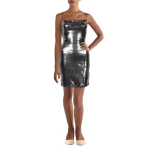 B. Darlin Junior Sheath Sequined Metallic Dress Black Size Medium