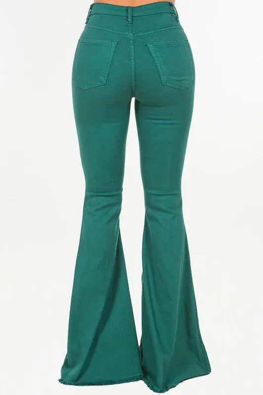 Bell Bottom jean in Hunter Green