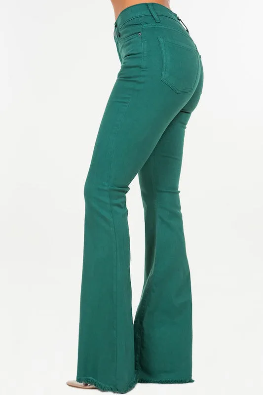 Bell Bottom jean in Hunter Green