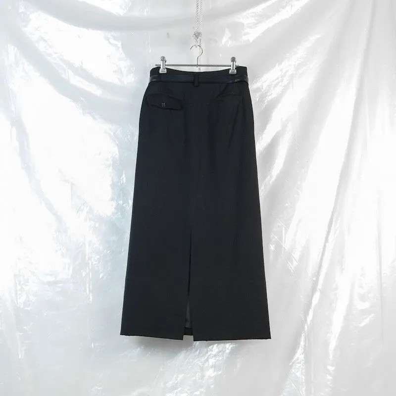 belted a-line skirt