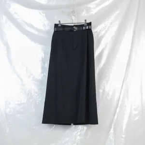 belted a-line skirt