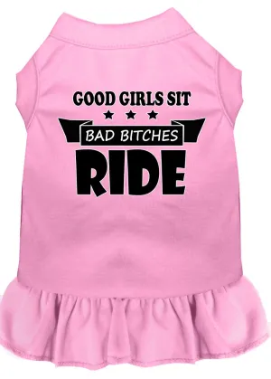 Bitches Ride Screen Print Dog Dress Light Pink Xxxl (20)