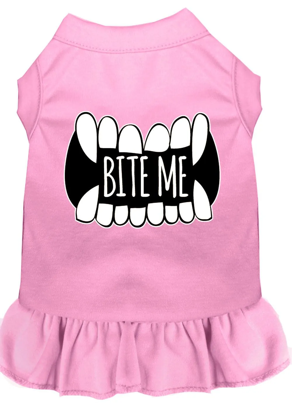 Bite Me Screen Print Dog Dress Light Pink Lg (14)