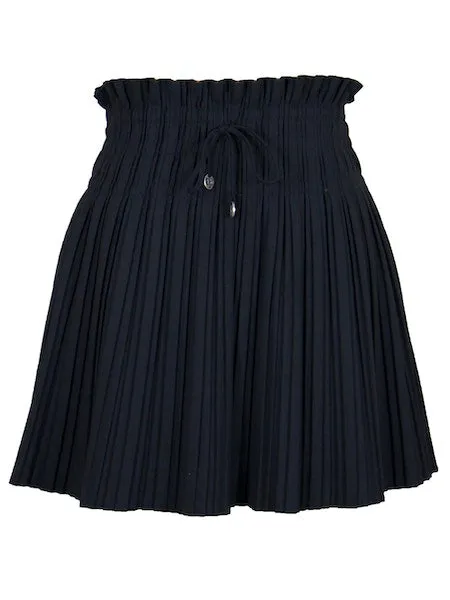 Black Pleated Mini Skirt