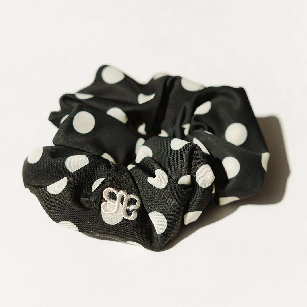 Black Polka Dot Scrunchie