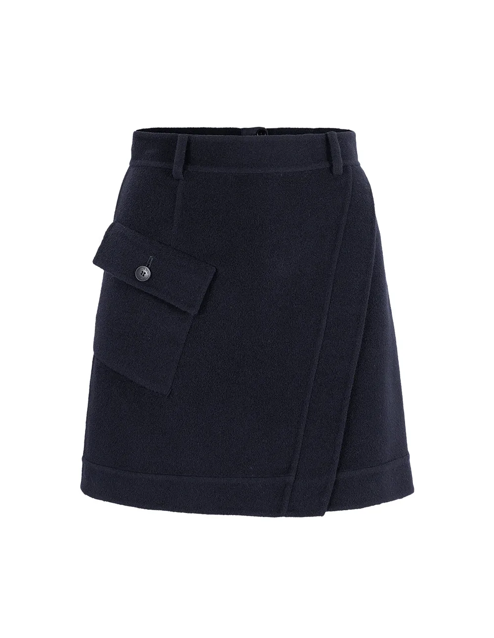 BORA AKSU Versatile A-Line Woolen Asymmetrical Design Skirt