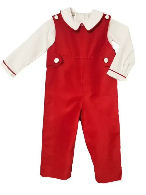 Boy's "Red Velvet Christmas" Overall Set