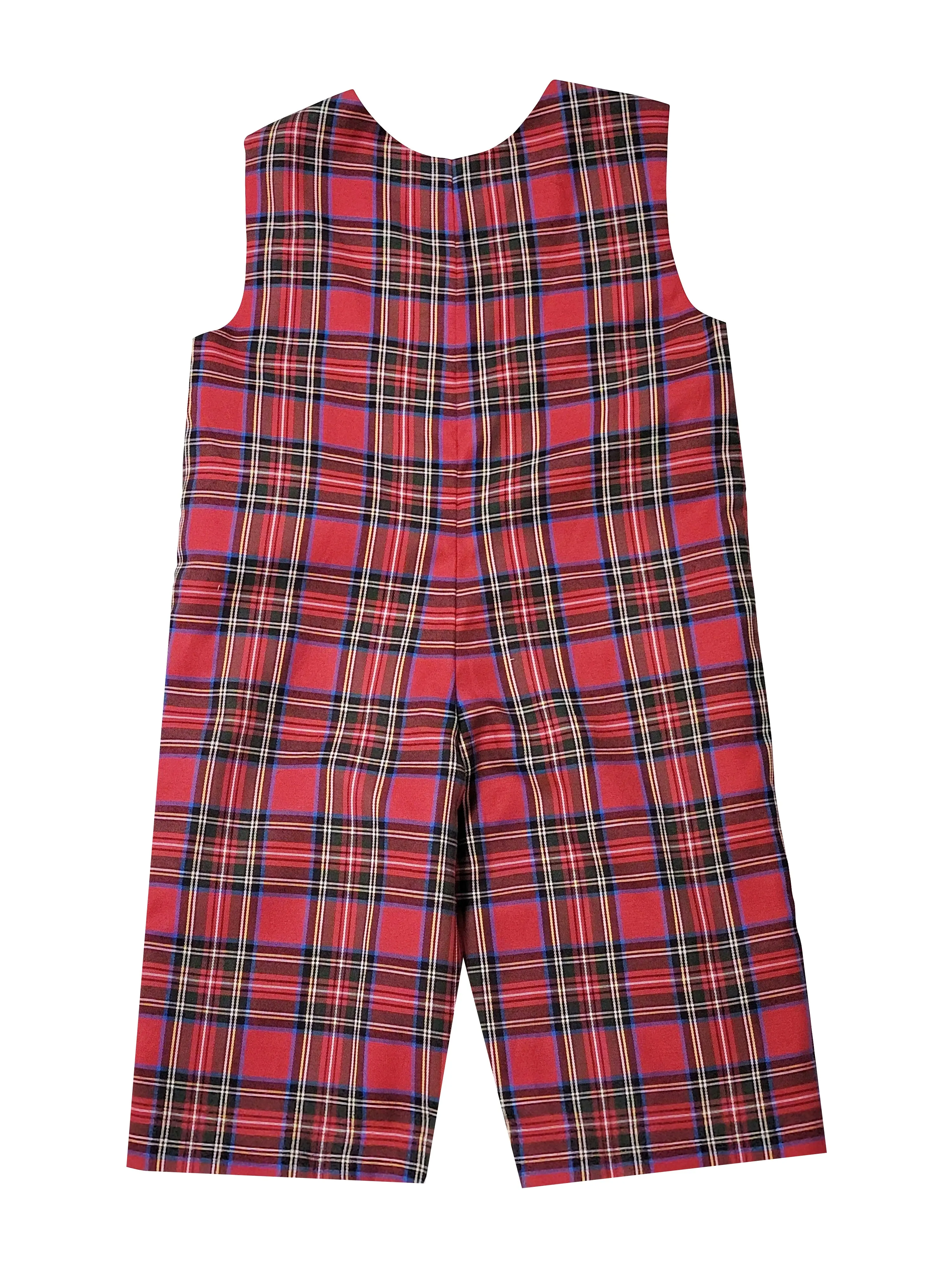 Boy's Red and Green "Christmas Plaids" Overall