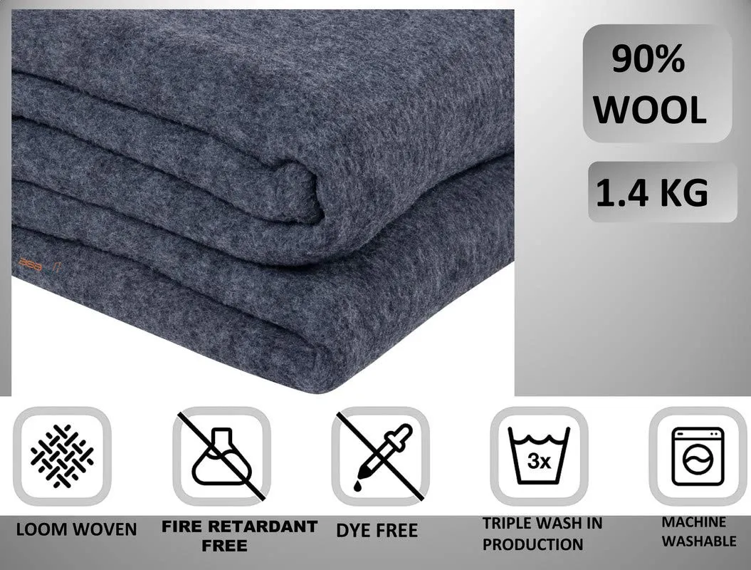 BSB HOME Glacial All Season Woolen Polar Fleece Single Bed Blanket - (60x90 Inches, Charcoal)