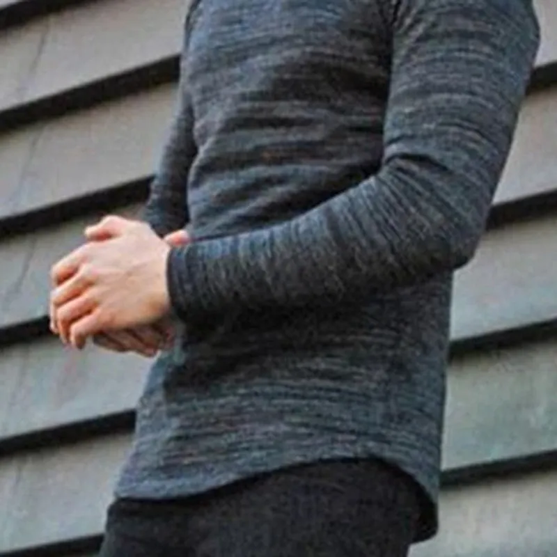 Casual Round Neck Long Sleeve Solid Color T-Shirt