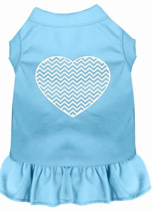 Chevron Heart Screen Print Dress Baby Blue Lg (14)