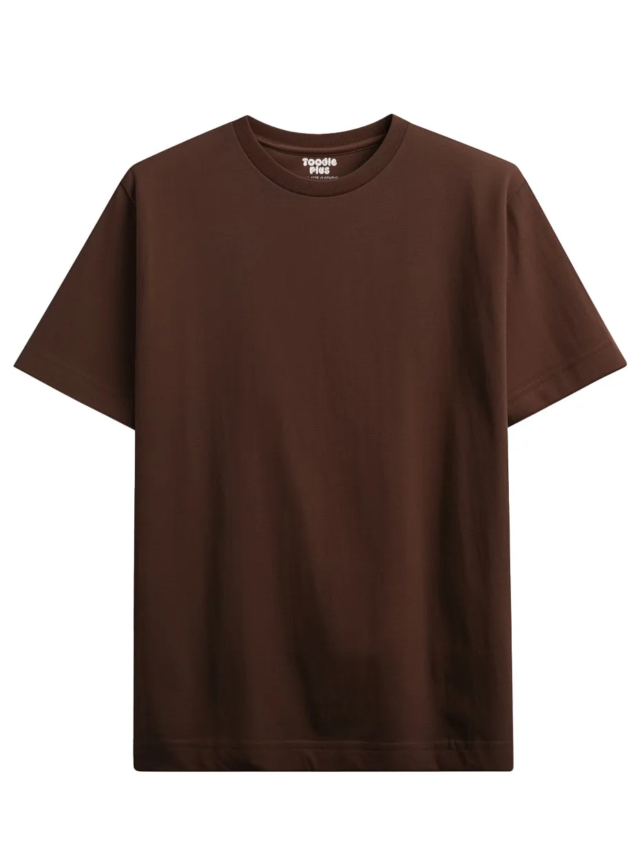 Chocolate Brown | Solid Crew Neck Men's T-Shirt