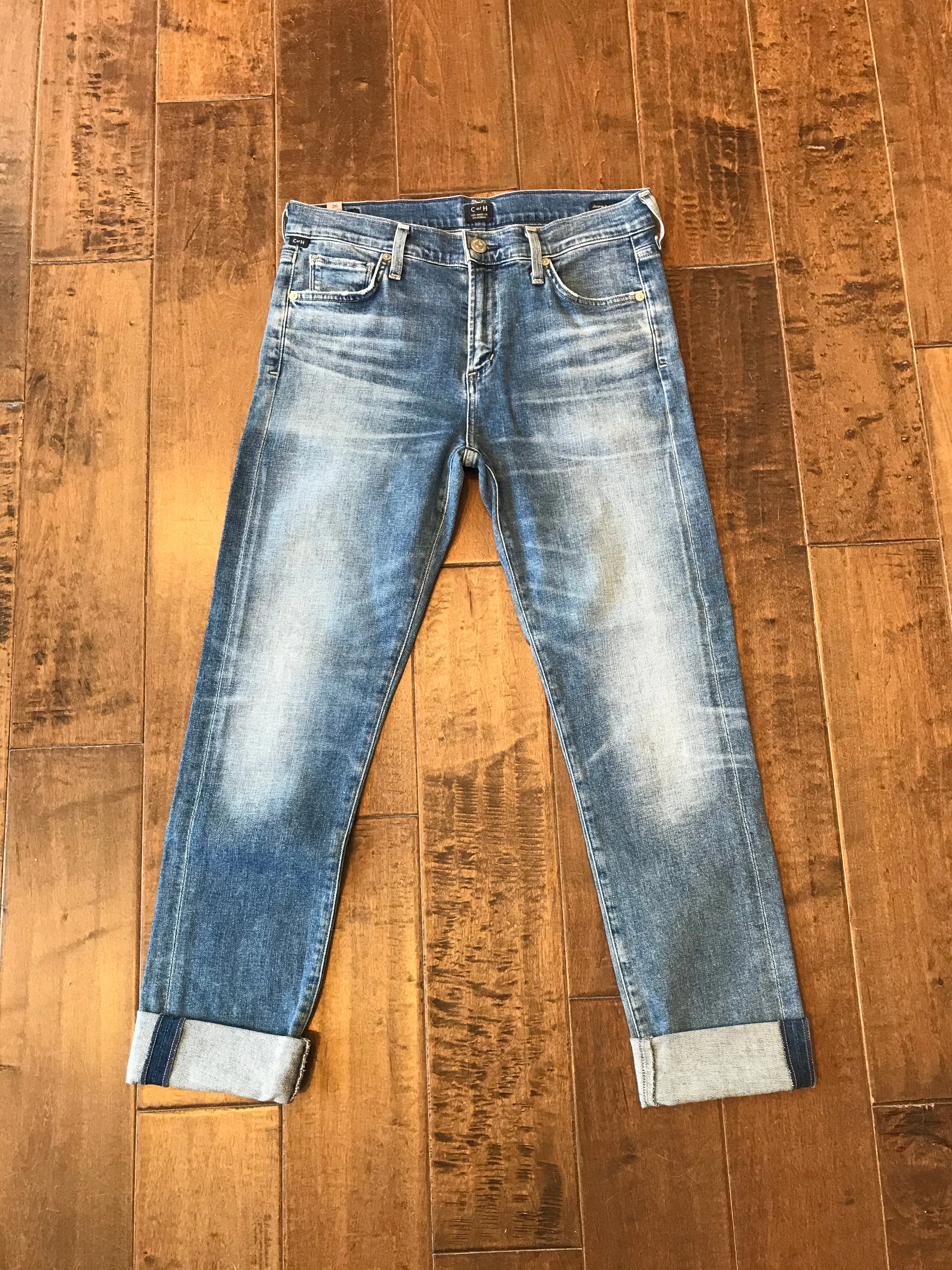 CITIZEN OF HUMANITY Cuffed Slim Straight Leg Jeans