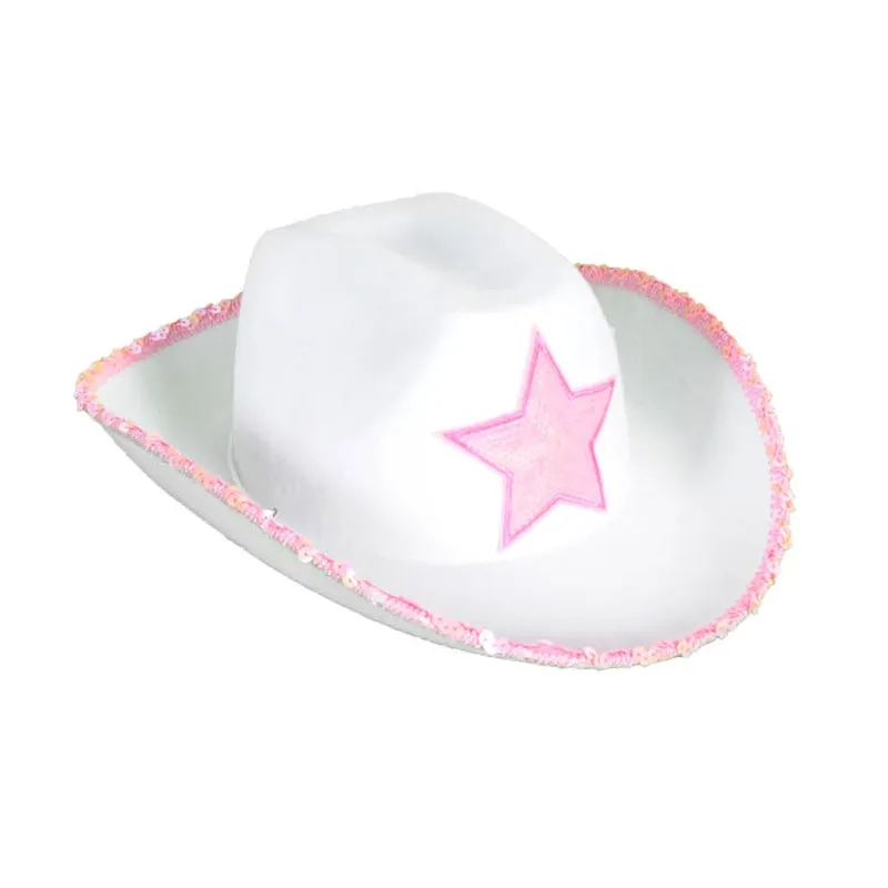 Cowboy Hat with Sequin Rim and Star