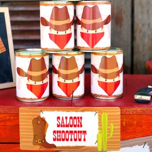 Cowboy Party Activity - Can Targets and Game Signs