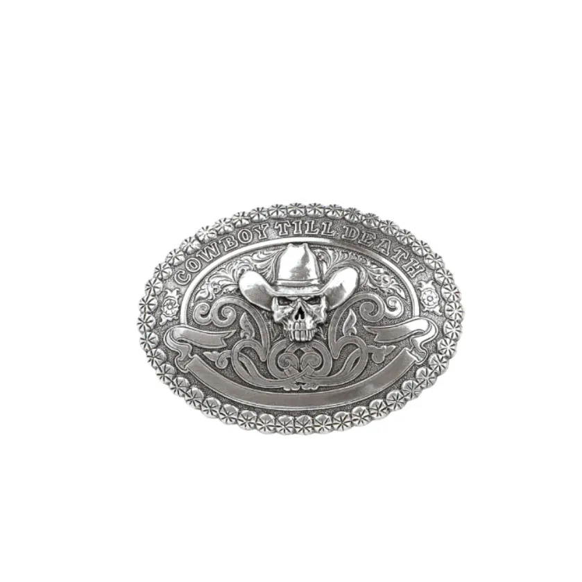 Crumrine Oval Vintage Skull Buckle