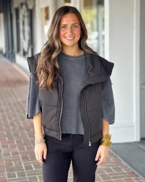 Dear John Rosalia Zipper Black Vest