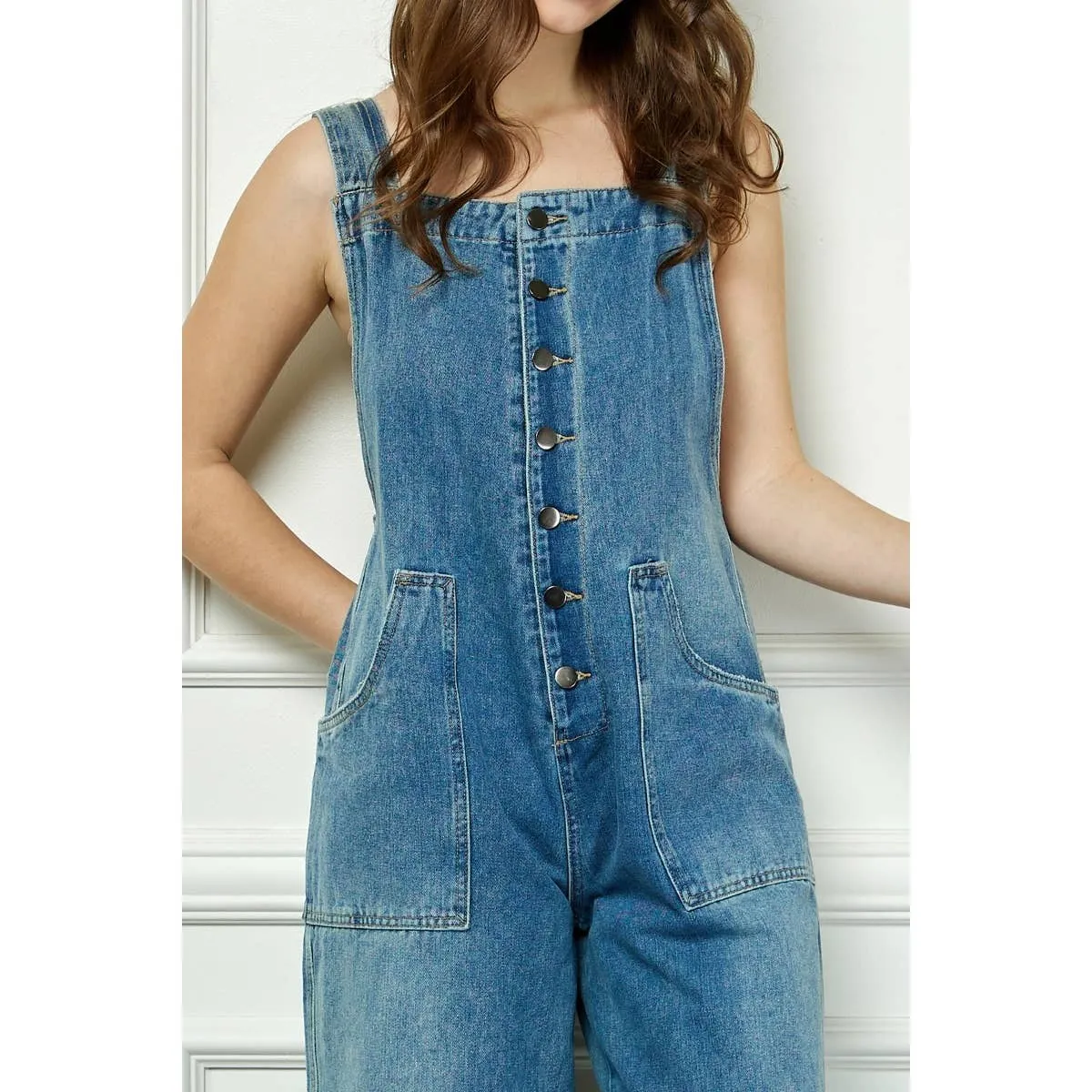 Denim Multi Button Fatigue Overall