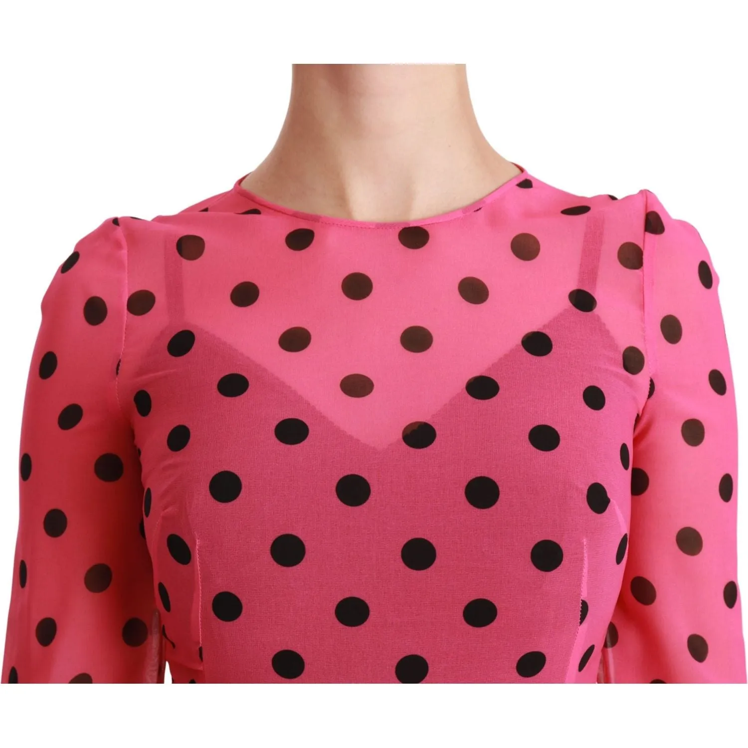 Dolce & Gabbana Elegant Polka Dot A-Line Knee Length Dress