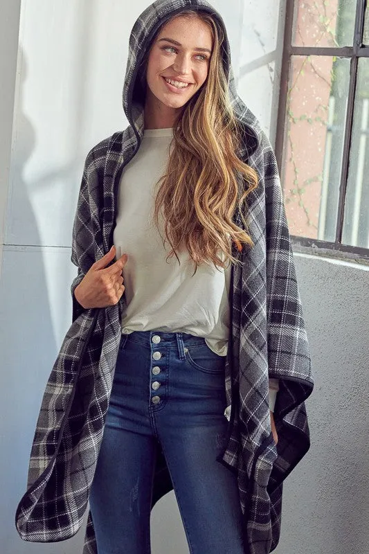 Elenor Plaid Poncho