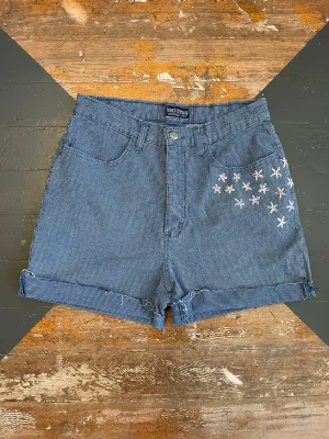 EMBROIDERED DAISY SHORTS - 30”