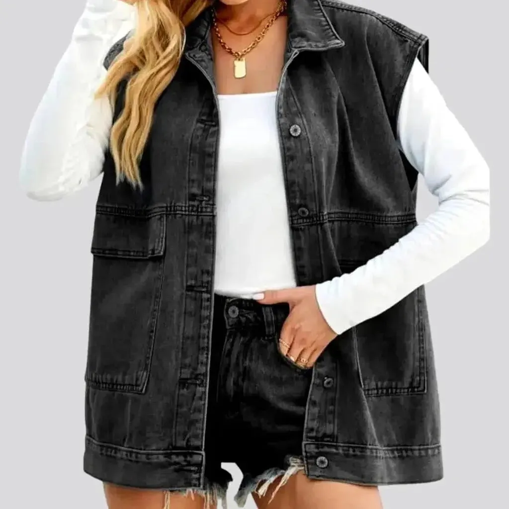 Fashion vintage women's denim vest