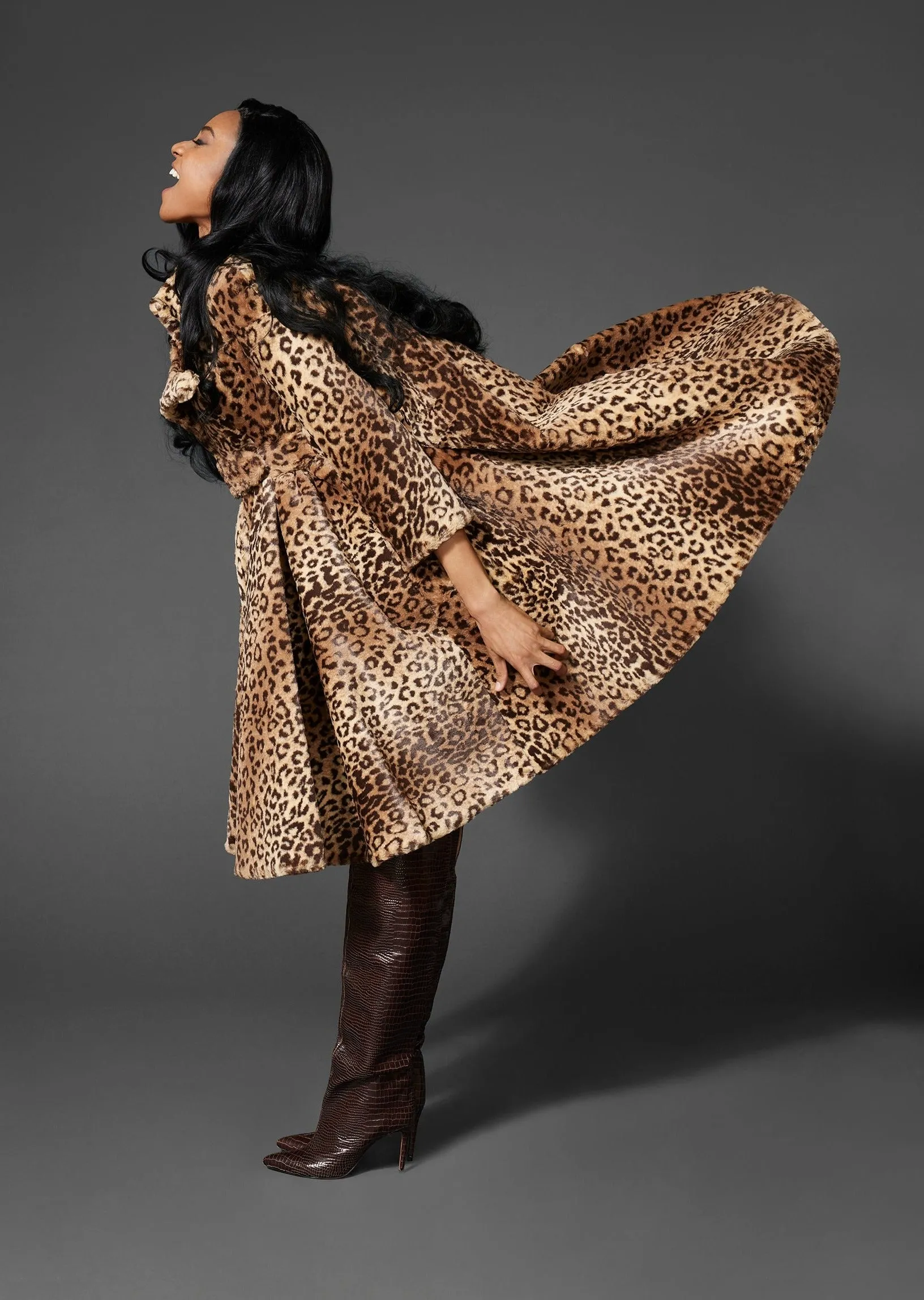 Faux Leopard Over Coat