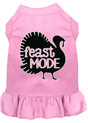 Feast Mode Screen Print Dog Dress Light Pink Lg