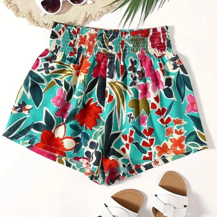 Floral Print Wide Leg Shorts