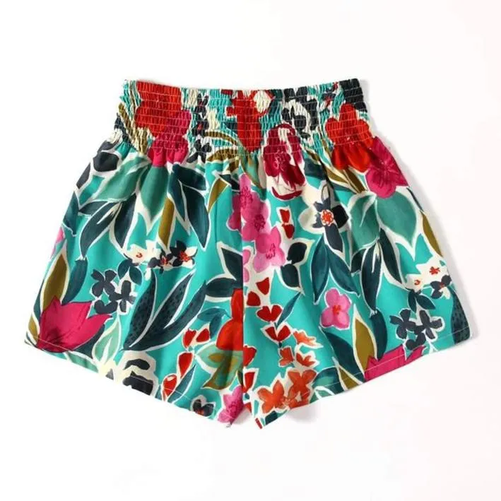 Floral Print Wide Leg Shorts