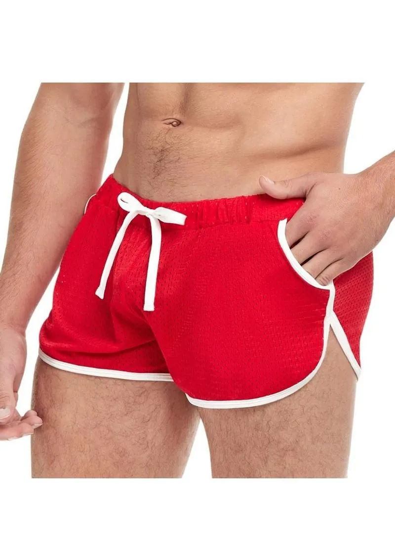 Goal Line Side Split Mesh Booty Shorts