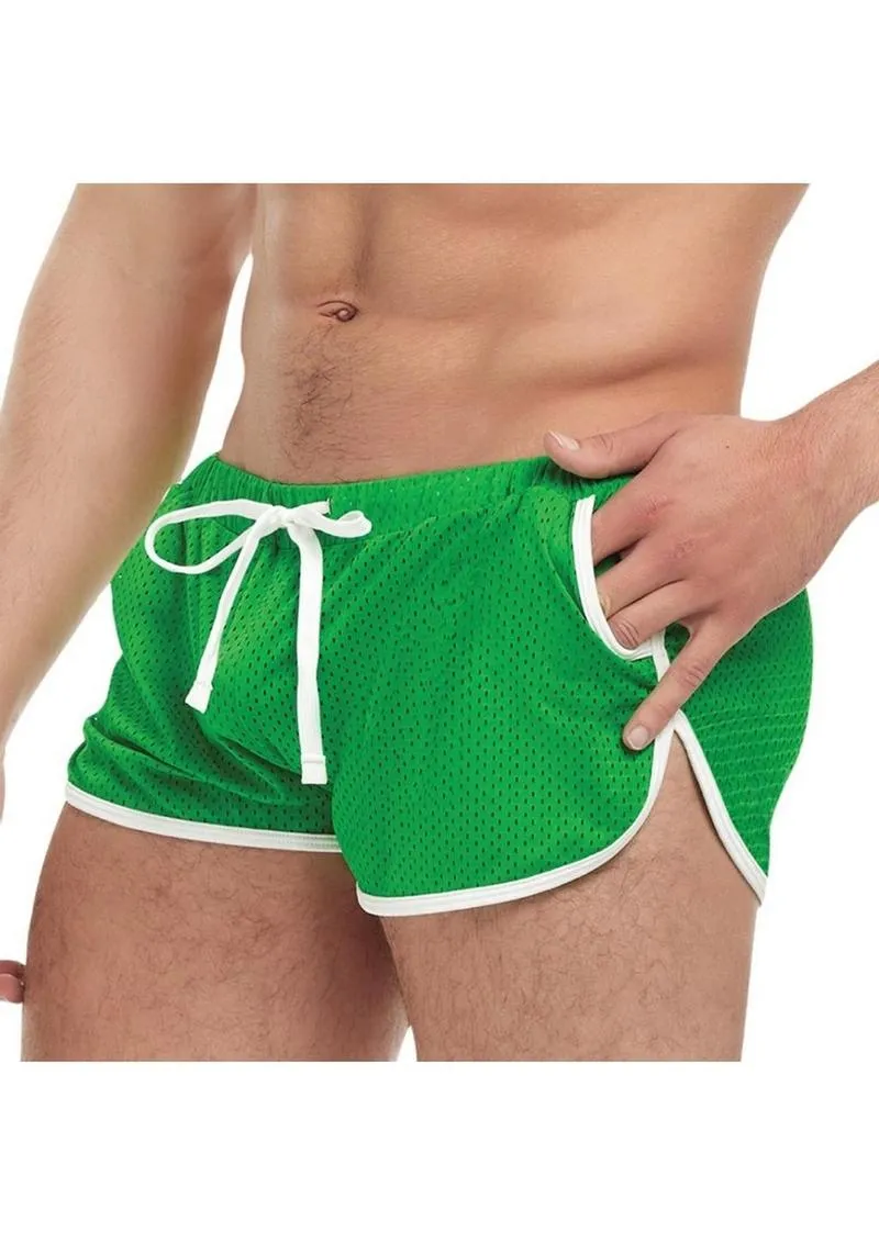 Goal Line Side Split Mesh Booty Shorts