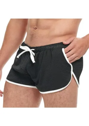 Goal Line Side Split Mesh Booty Shorts