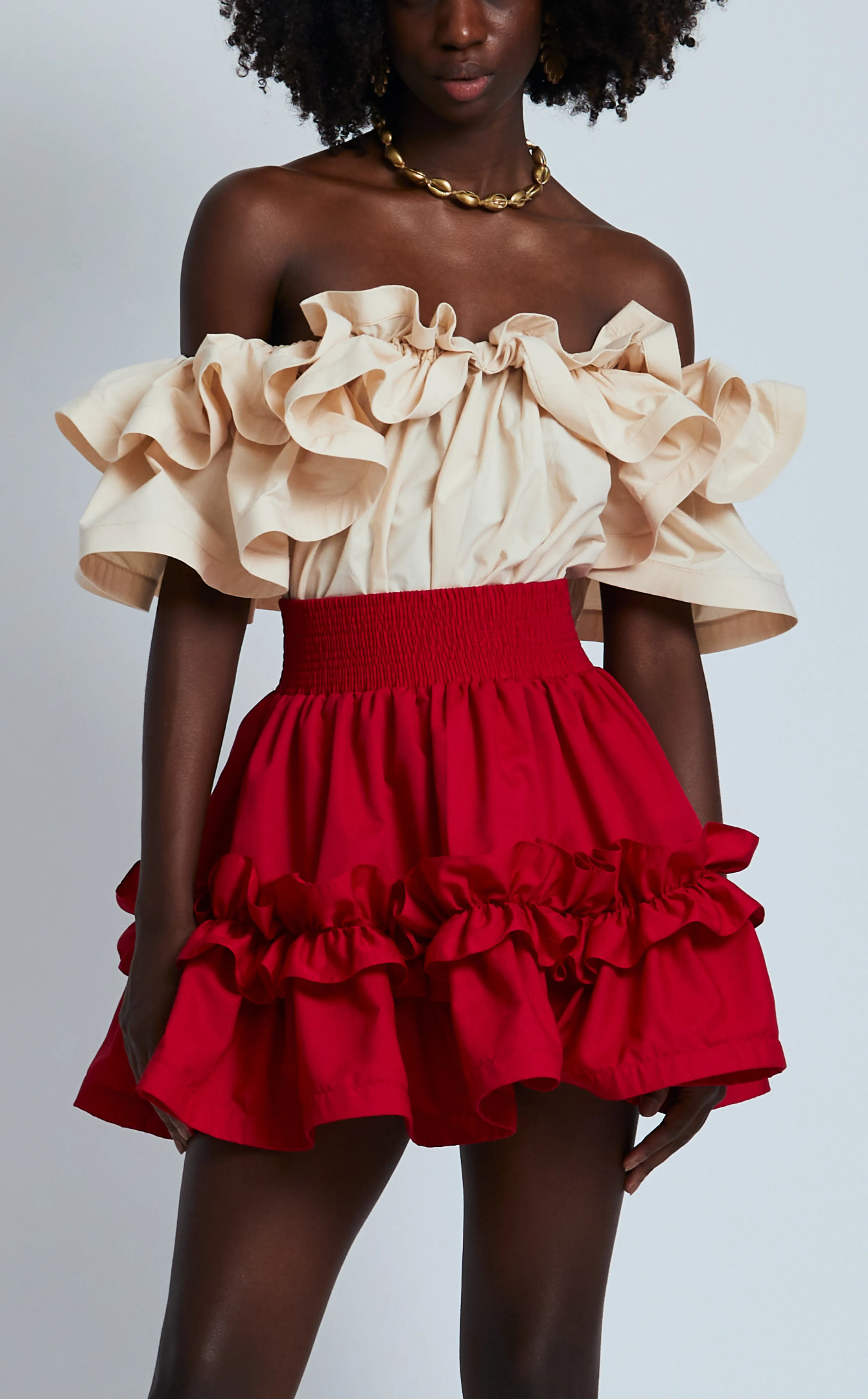 GUATEMALA SKIRT - RED POPLIN