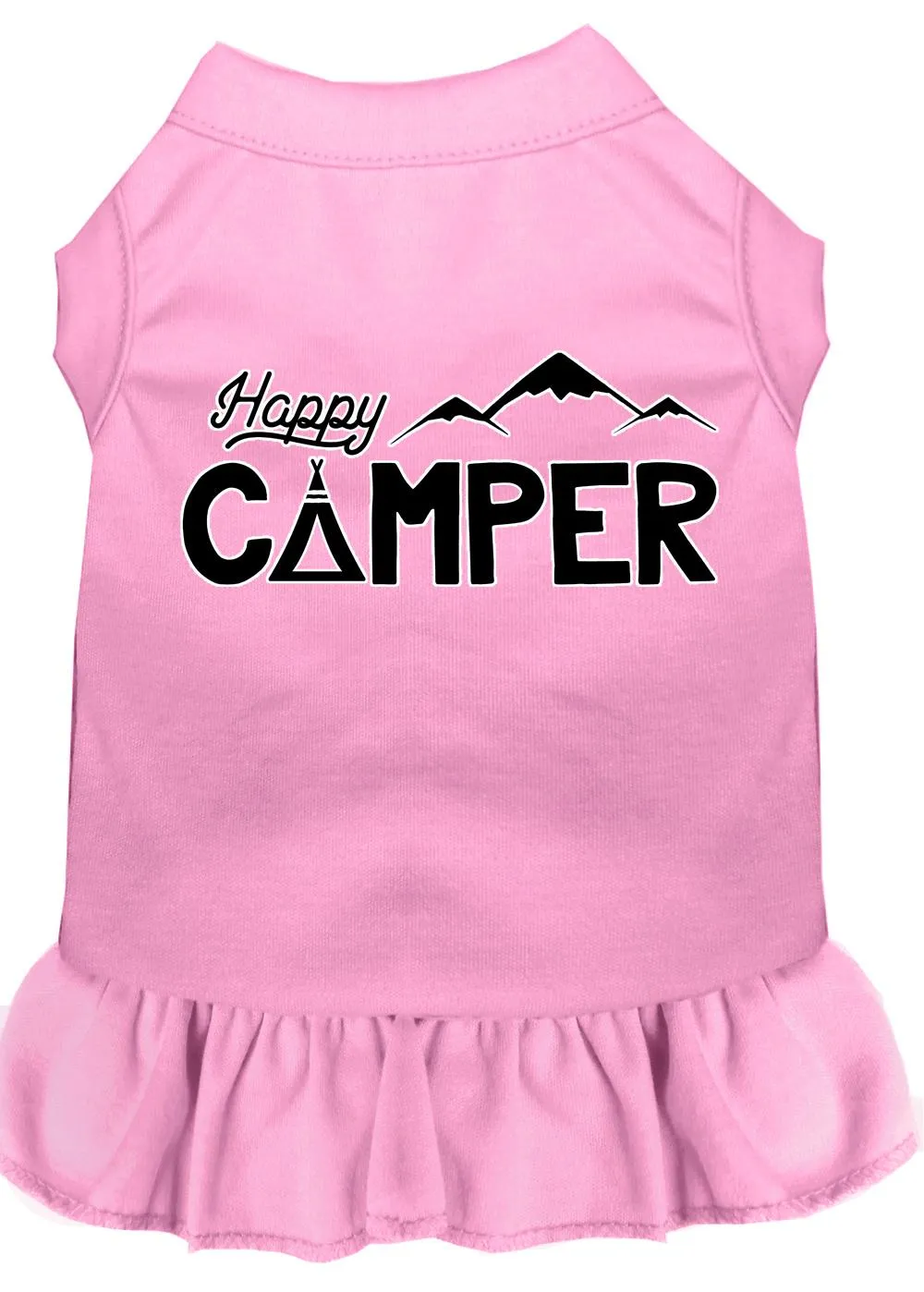 Happy Camper Screen Print Dog Dress Light Pink Xs (8)