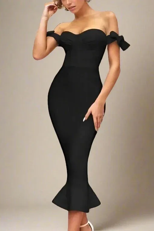 Hunter Bandage Midi Dress - Classic Black