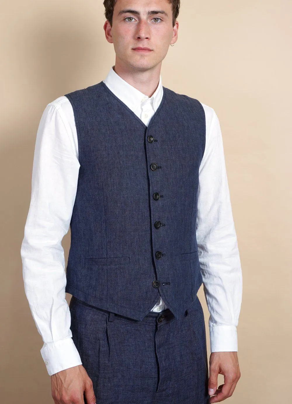 KALLE | Casual Classic Vest | Blue Delave