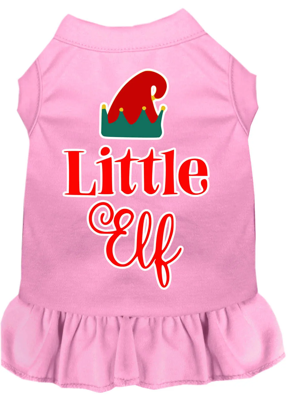 Little Elf Screen Print Dog Dress Light Pink Xxxl