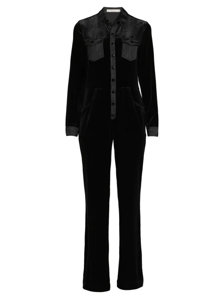 Marrisa Wilson New York Velvet Wide Leg Jumpsuit, Black