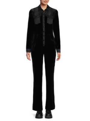 Marrisa Wilson New York Velvet Wide Leg Jumpsuit, Black