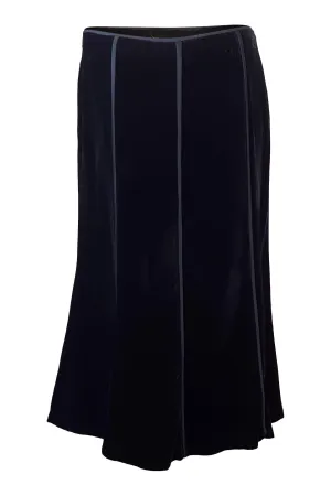 MAX MARA Black Velvet Silk Blend Kick Flare Skirt (UK 10)