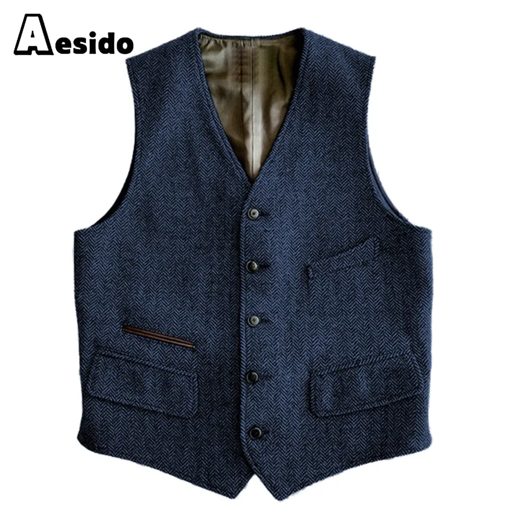 Men Single Breaste V Neck Waistcoat