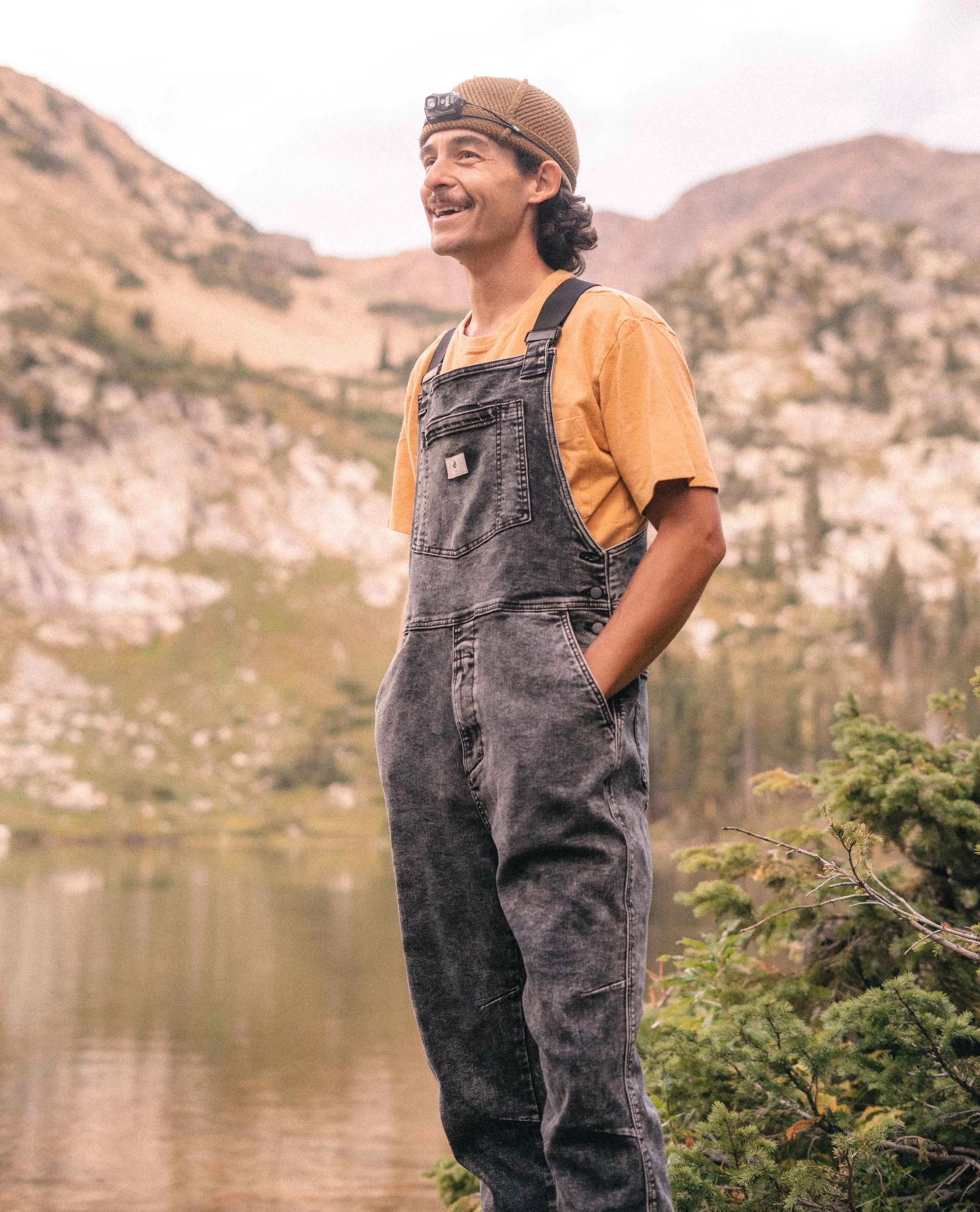 Men's Black Marble Overalls