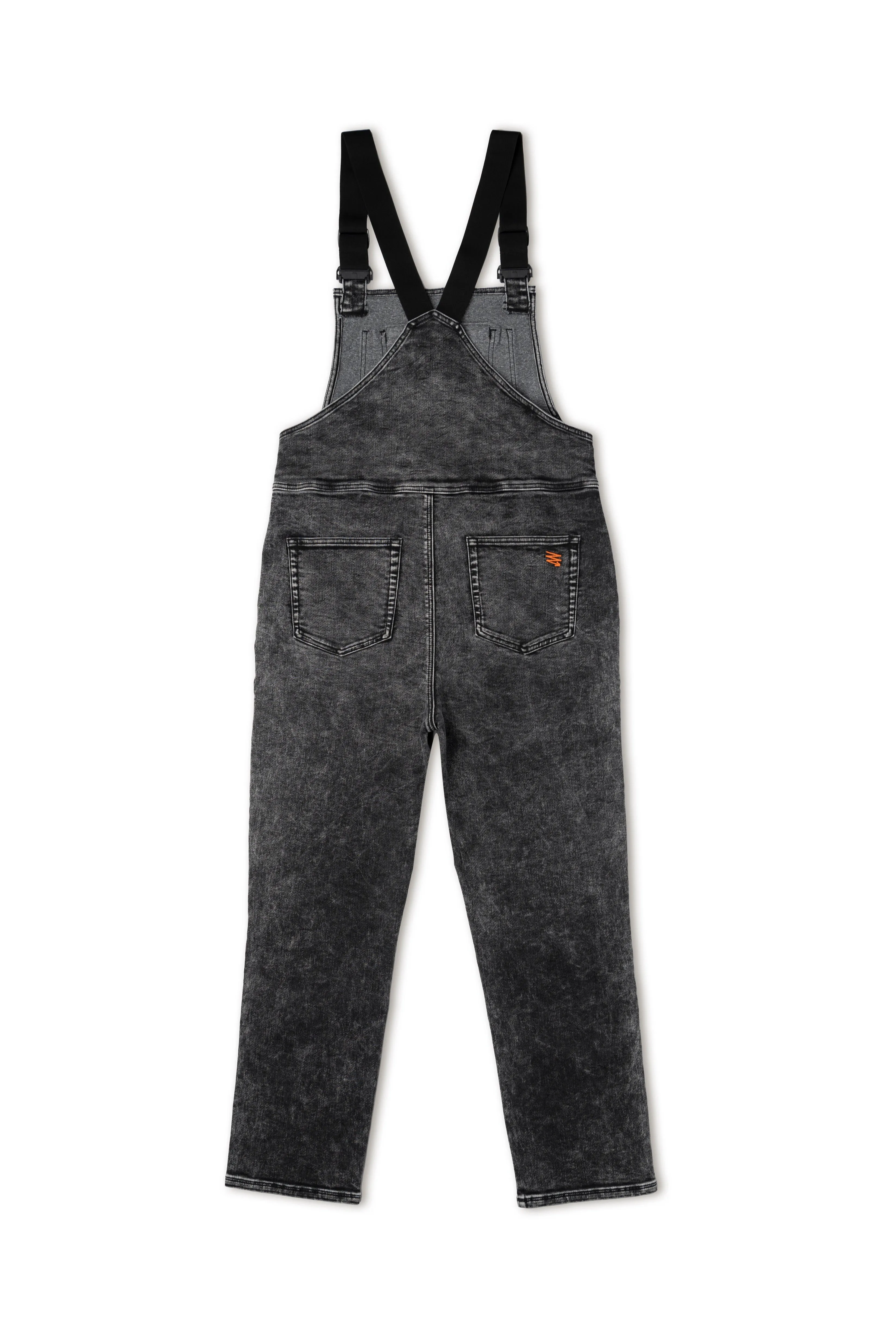 Men's Black Marble Overalls