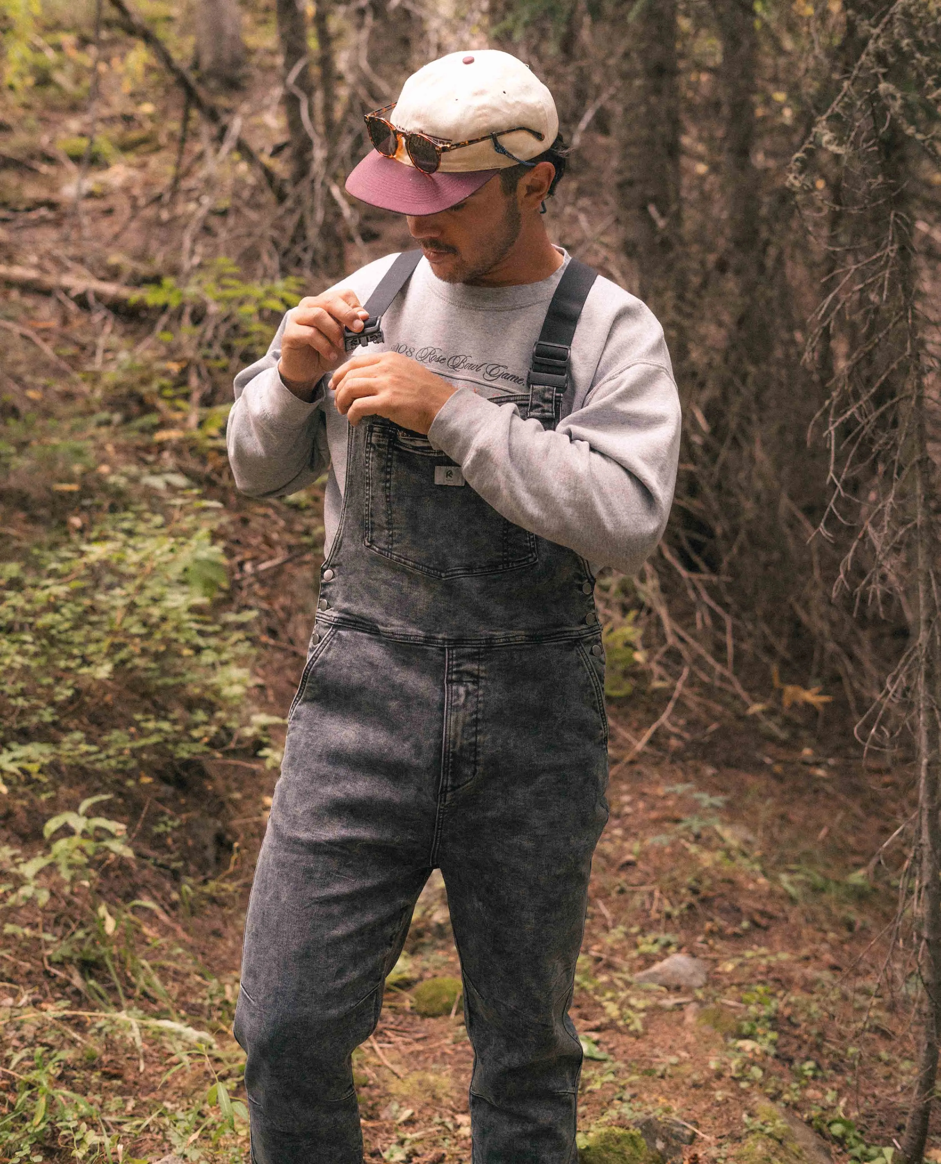 Men's Black Marble Overalls