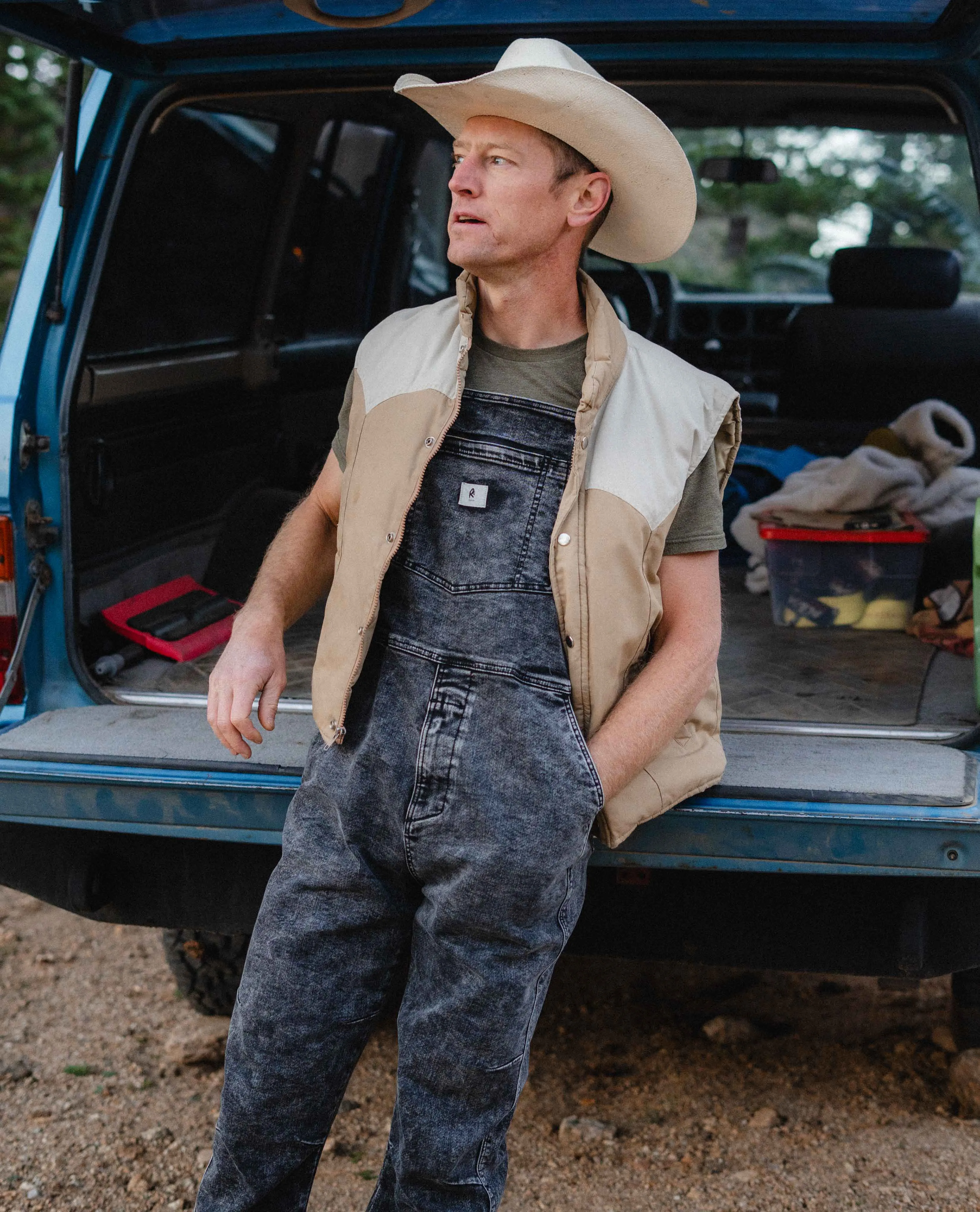 Men's Black Marble Overalls