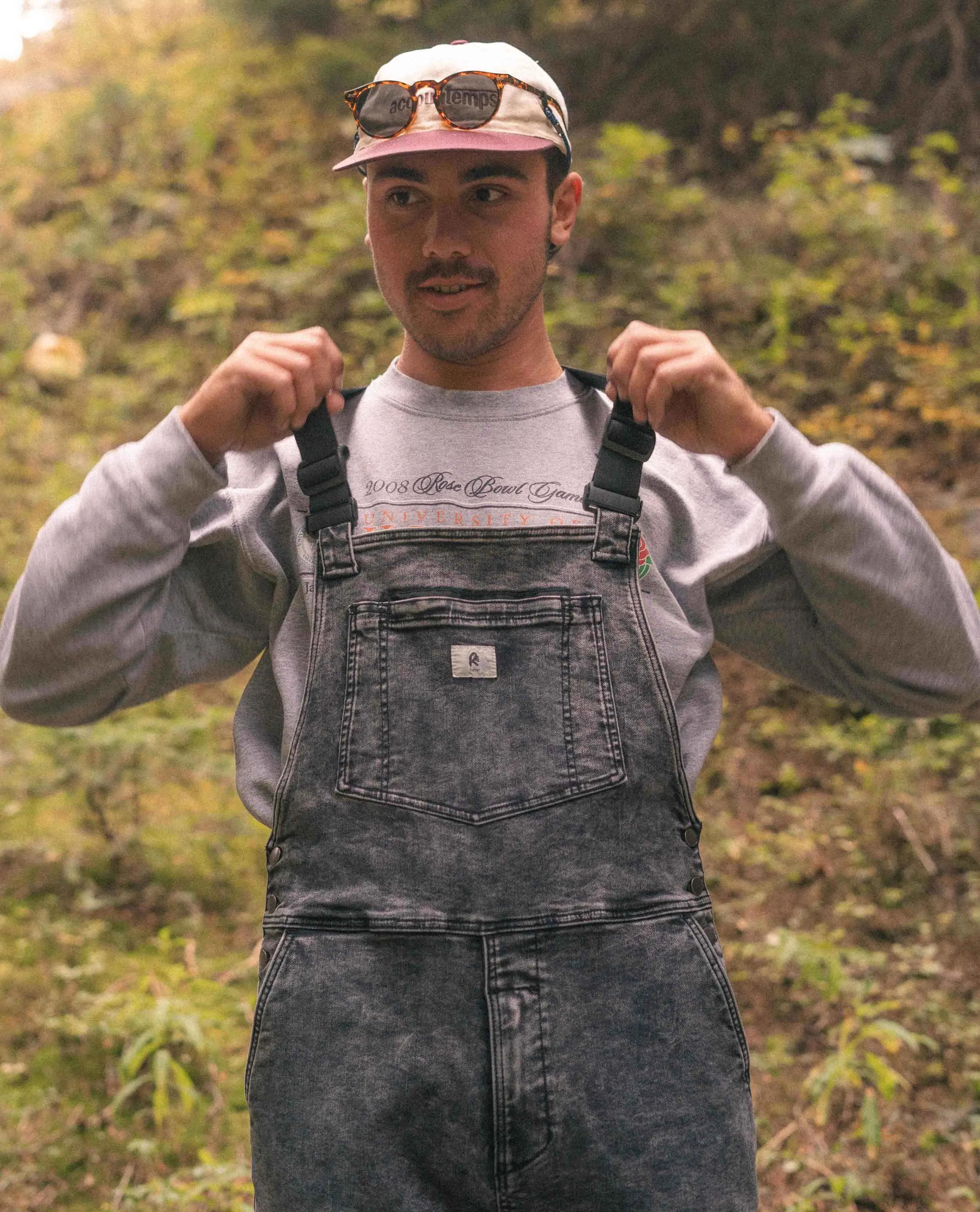 Men's Black Marble Overalls