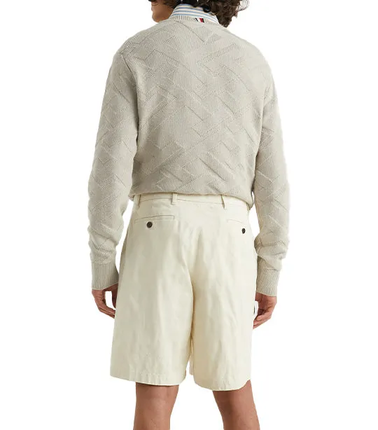 Men's Monogram Wide Leg Bermuda Shorts Stone